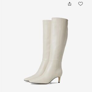 Nine West caddy knee high boots - cream leather